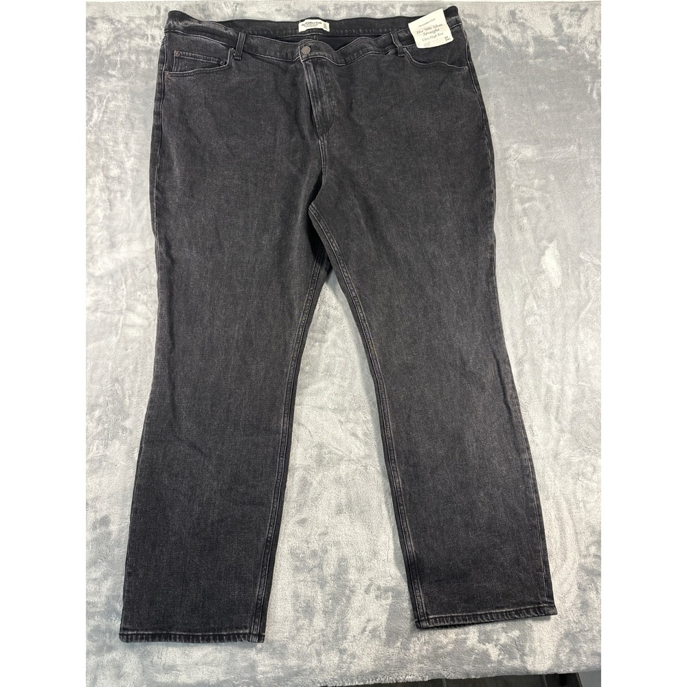 Abercrombie & Fitch 90s Slim Straight Ultra High Rise Jeans Washed Black 37 24s‎